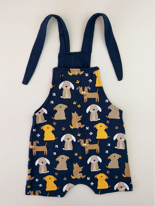 Jardineira e Body Infantil Moletinho Dog Mini Gente 20351 Marinho - Imagem 3