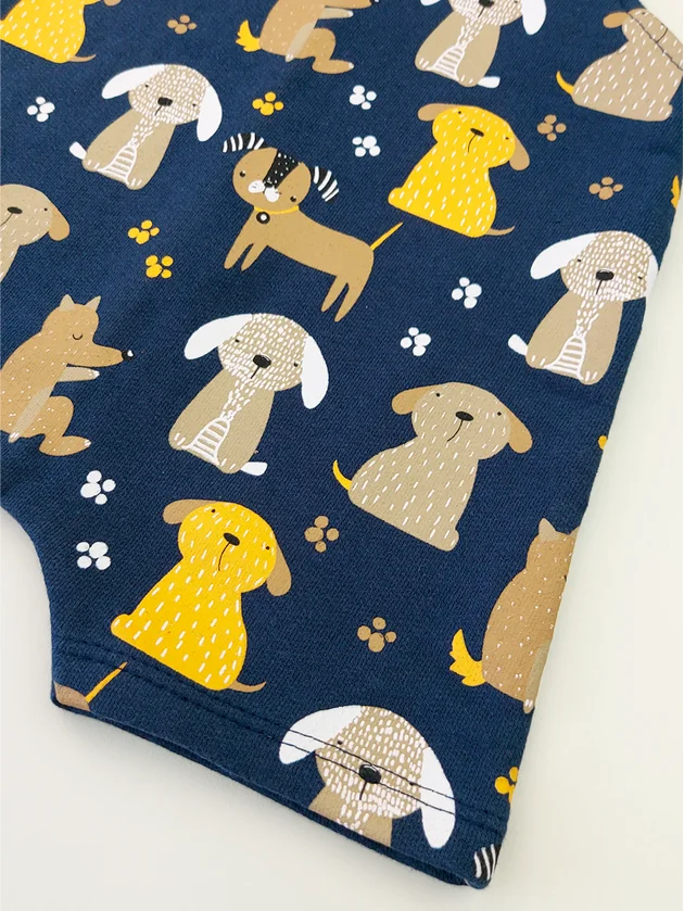 Jardineira e Body Infantil Moletinho Dog Mini Gente 20351 Marinho - Imagem 4