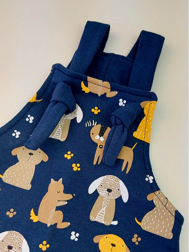 Jardineira e Body Infantil Moletinho Dog Mini Gente 20351 Marinho - Imagem 2