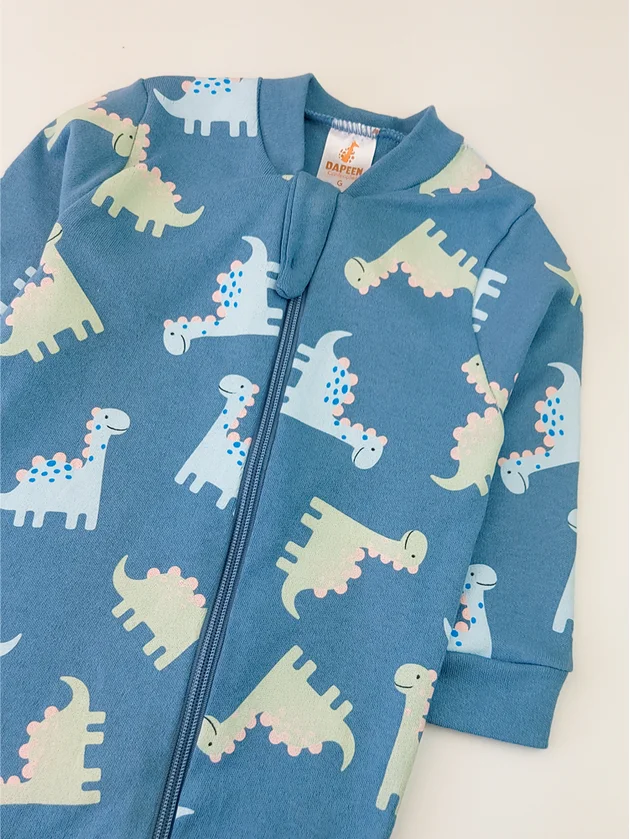 Macacão Infantil Suedine Dino Dapeen 20764 Azul - Imagem 2