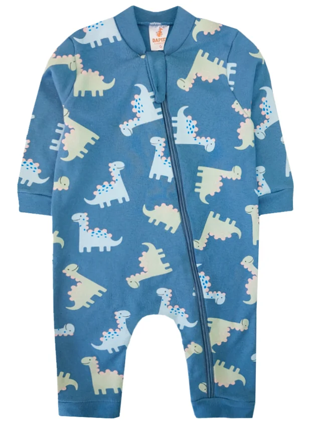 Macacão Infantil Suedine Dino Dapeen 20764 Azul