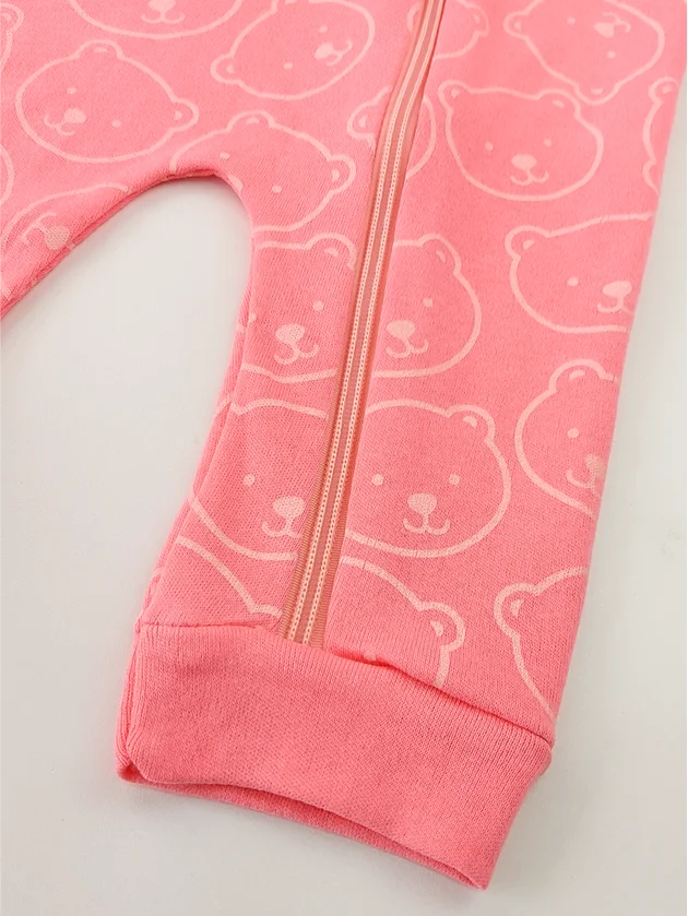 Macacão Infantil Suedine Urso Dapeen 20801 Coral - Imagem 4